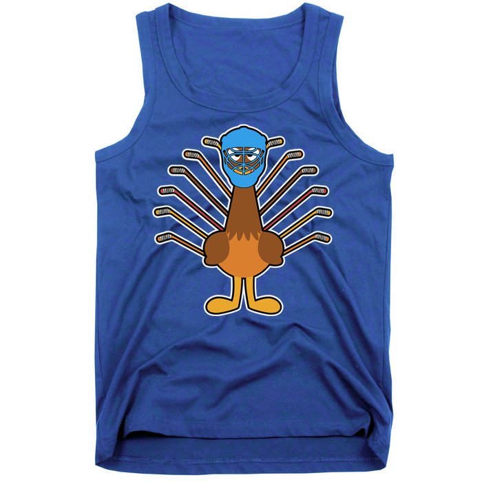 Thanksgiving Ice Hockey Turkey Funny Hockey Player Gift Tank Top