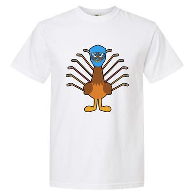 Thanksgiving Ice Hockey Turkey Funny Hockey Player Gift Garment-Dyed Heavyweight T-Shirt