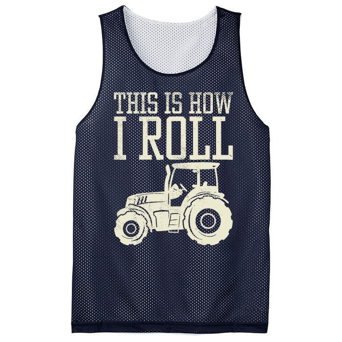 This Is How I Roll Tractor Farm Truck Farming Farmer Gift Mesh Reversible Basketball Jersey Tank