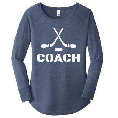 Trainer Ice Hockey Sport Hobby Ball Fun Women's Perfect Tri Tunic Long Sleeve Shirt