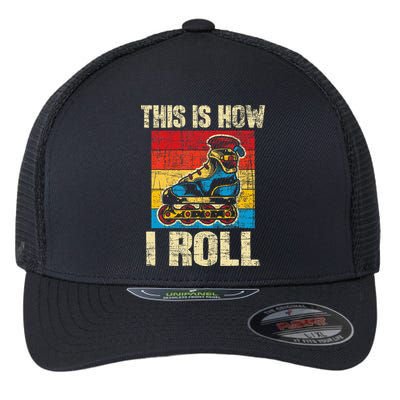 This Is How I Roll Rollerblades Skater Inline Skating Flexfit Unipanel Trucker Cap