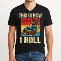 This Is How I Roll Rollerblades Skater Inline Skating V-Neck T-Shirt