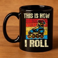 This Is How I Roll Rollerblades Skater Inline Skating 11oz C Handle Ceramic Mug