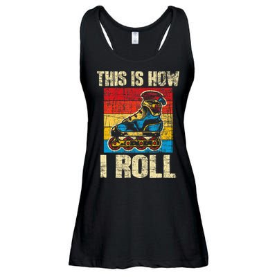 This Is How I Roll Rollerblades Skater Inline Skating Ladies Essential Flowy Tank