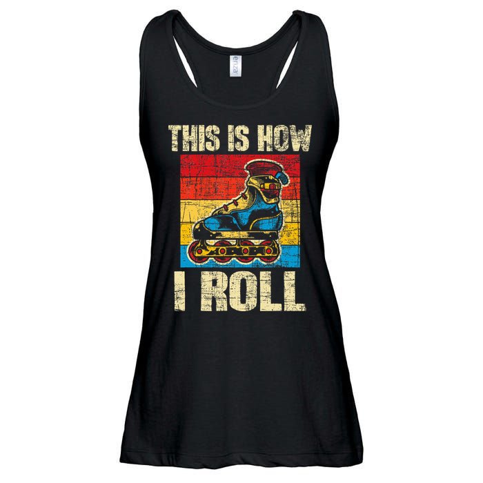 This Is How I Roll Rollerblades Skater Inline Skating Ladies Essential Flowy Tank