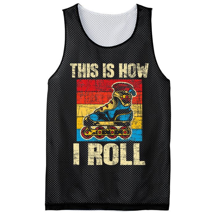 This Is How I Roll Rollerblades Skater Inline Skating Mesh Reversible Basketball Jersey Tank