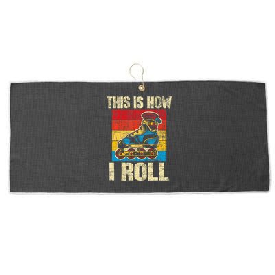 This Is How I Roll Rollerblades Skater Inline Skating Large Microfiber Waffle Golf Towel