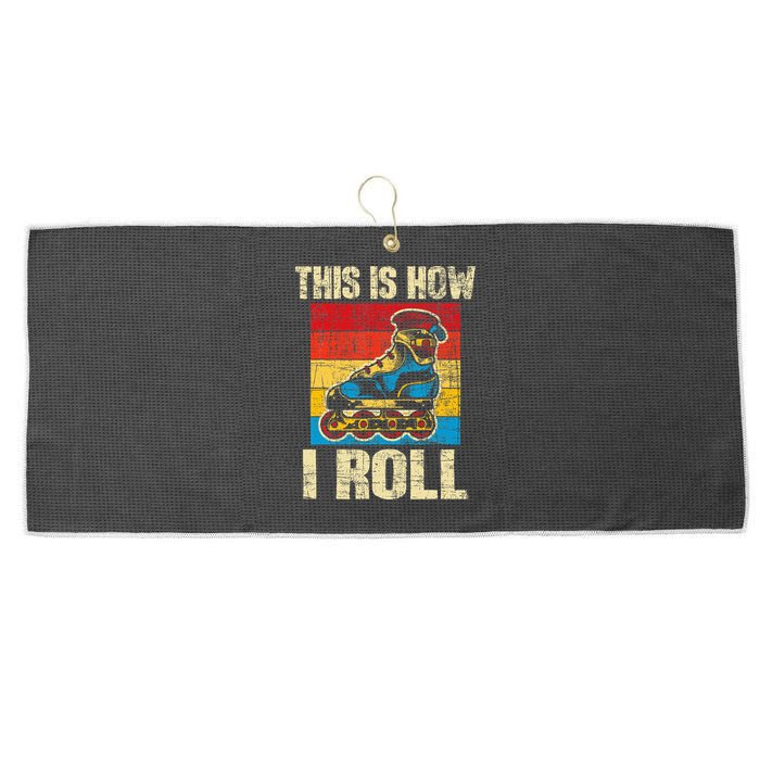 This Is How I Roll Rollerblades Skater Inline Skating Large Microfiber Waffle Golf Towel