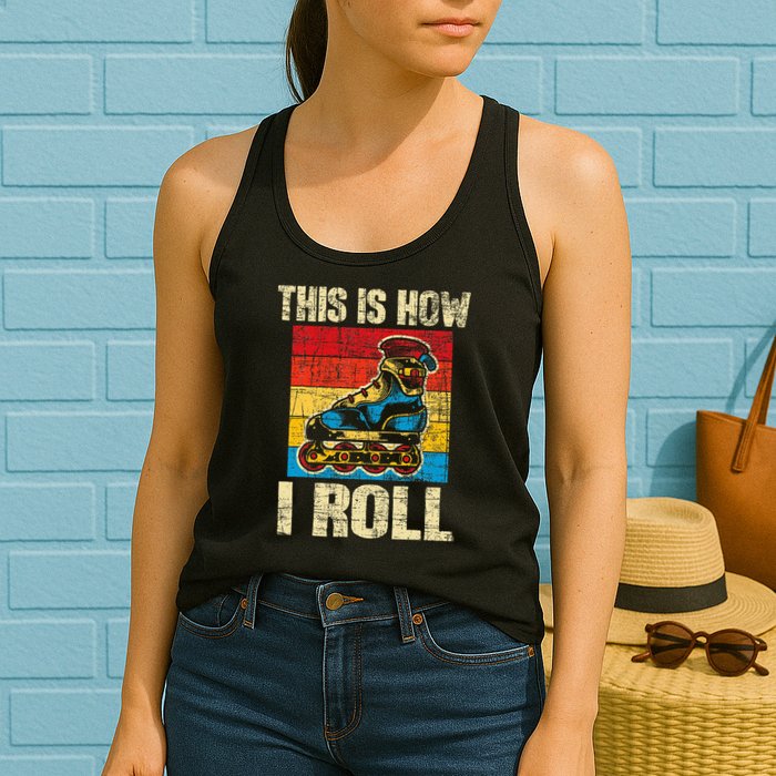 This Is How I Roll Rollerblades Skater Inline Skating Womens Tank Top