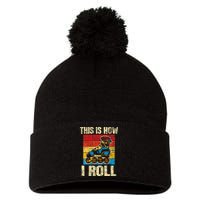 This Is How I Roll Rollerblades Skater Inline Skating Pom Pom 12in Knit Beanie