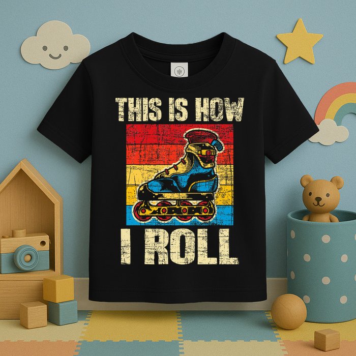 This Is How I Roll Rollerblades Skater Inline Skating Toddler T-Shirt