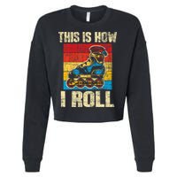 This Is How I Roll Rollerblades Skater Inline Skating Cropped Pullover Crew