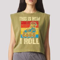 This Is How I Roll Rollerblades Skater Inline Skating Garment-Dyed Women's Muscle Tee