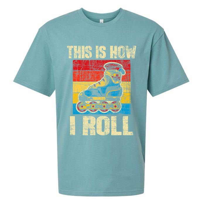 This Is How I Roll Rollerblades Skater Inline Skating Sueded Cloud Jersey T-Shirt