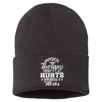 Today It Hurts Tomorrow It Works DPT Physical Therapist PT Sustainable Knit Beanie