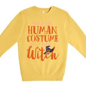 This Is Her Hu Costume She Is Really A Witch Halloween Gift Premium Crewneck Sweatshirt