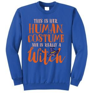 This Is Her Hu Costume She Is Really A Witch Halloween Gift Sweatshirt