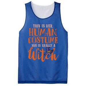 This Is Her Hu Costume She Is Really A Witch Halloween Gift Mesh Reversible Basketball Jersey Tank