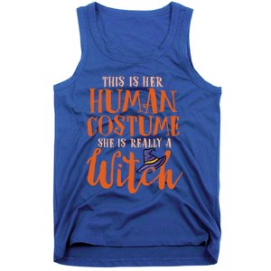 This Is Her Hu Costume She Is Really A Witch Halloween Gift Tank Top