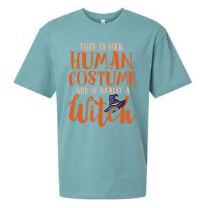 This Is Her Hu Costume She Is Really A Witch Halloween Gift Sueded Cloud Jersey T-Shirt