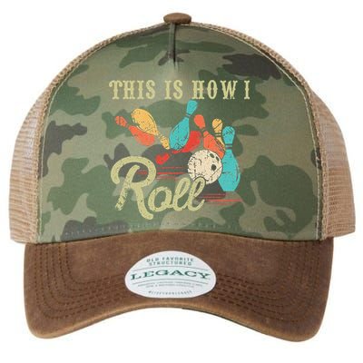 This Is How I Roll Retro Bowling Lover Funny Bowler Gifts Legacy Tie Dye Trucker Hat