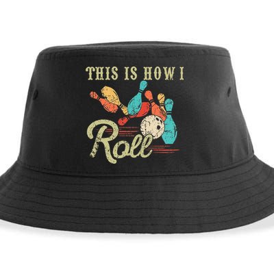 This Is How I Roll Retro Bowling Lover Funny Bowler Gifts Sustainable Bucket Hat