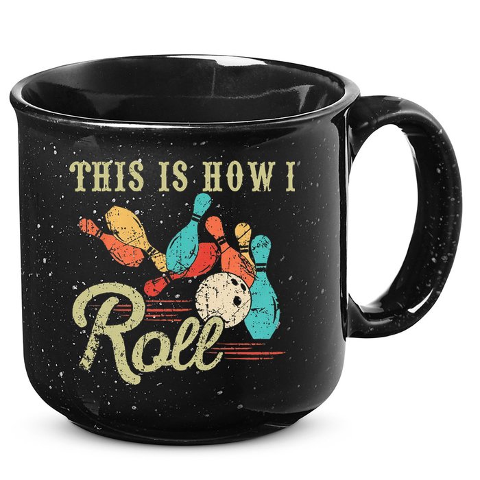 This Is How I Roll Retro Bowling Lover Funny Bowler Gifts 15oz Campfire Ceramic Mug