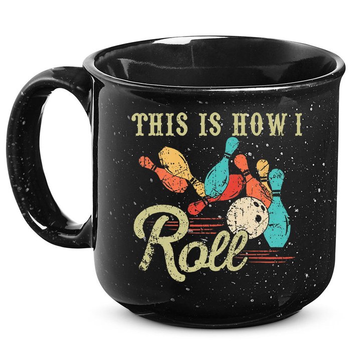 This Is How I Roll Retro Bowling Lover Funny Bowler Gifts 15oz Campfire Ceramic Mug