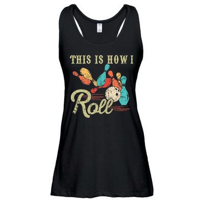 This Is How I Roll Retro Bowling Lover Funny Bowler Gifts Ladies Essential Flowy Tank