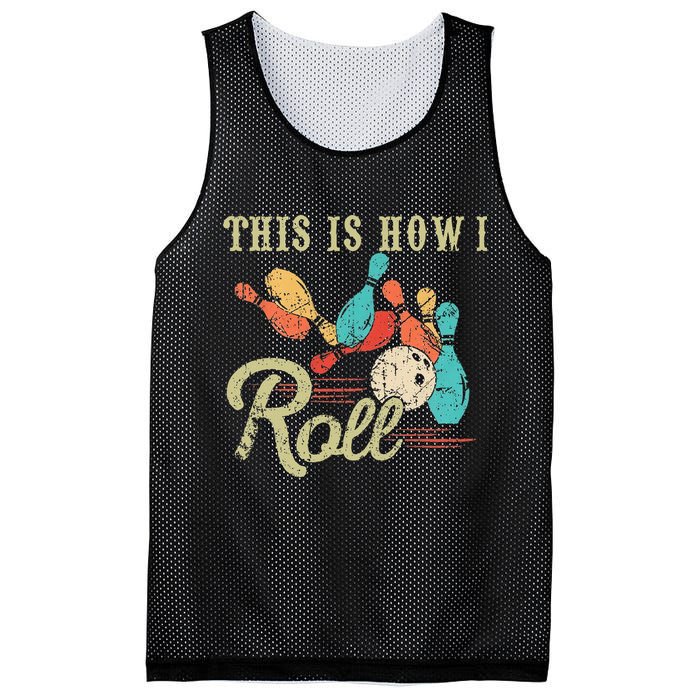 This Is How I Roll Retro Bowling Lover Funny Bowler Gifts Mesh Reversible Basketball Jersey Tank