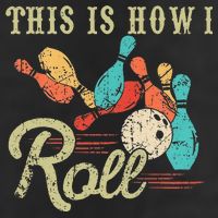 This Is How I Roll Retro Bowling Lover Funny Bowler Gifts Large Microfiber Waffle Golf Towel