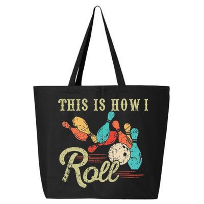 This Is How I Roll Retro Bowling Lover Funny Bowler Gifts 25L Jumbo Tote