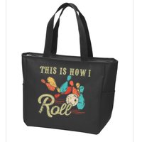 This Is How I Roll Retro Bowling Lover Funny Bowler Gifts Zip Tote Bag