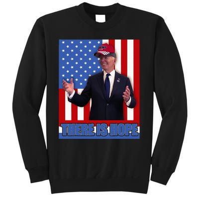 There Is Hope Joe Biden Wearing Trump Hat Sweatshirt