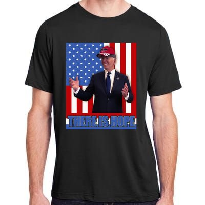 There Is Hope Joe Biden Wearing Trump Hat Adult ChromaSoft Performance T-Shirt