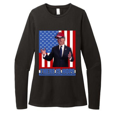 There Is Hope Joe Biden Wearing Trump Hat Womens CVC Long Sleeve Shirt