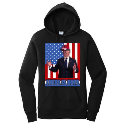 There Is Hope Joe Biden Wearing Trump Hat Women's Pullover Hoodie