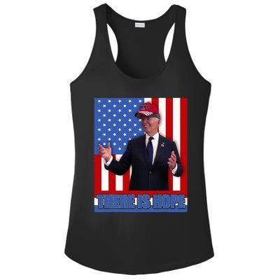 There Is Hope Joe Biden Wearing Trump Hat Ladies PosiCharge Competitor Racerback Tank