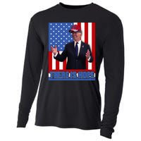 There Is Hope Joe Biden Wearing Trump Hat Cooling Performance Long Sleeve Crew