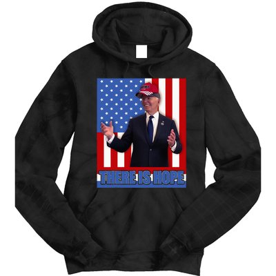 There Is Hope Joe Biden Wearing Trump Hat Tie Dye Hoodie