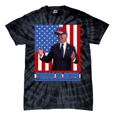 There Is Hope Joe Biden Wearing Trump Hat Tie-Dye T-Shirt