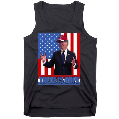 There Is Hope Joe Biden Wearing Trump Hat Tank Top