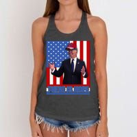 There Is Hope Joe Biden Wearing Trump Hat Women's Knotted Racerback Tank