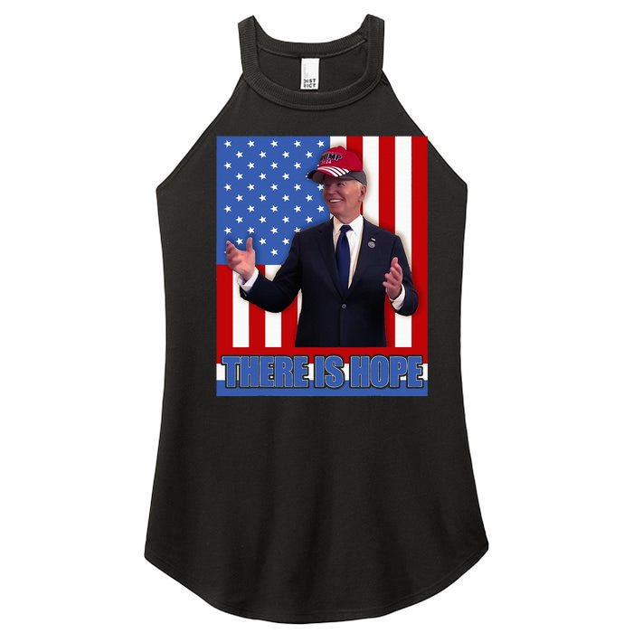 There Is Hope Joe Biden Wearing Trump Hat Women's Perfect Tri Rocker Tank