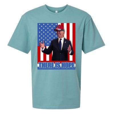 There Is Hope Joe Biden Wearing Trump Hat Sueded Cloud Jersey T-Shirt