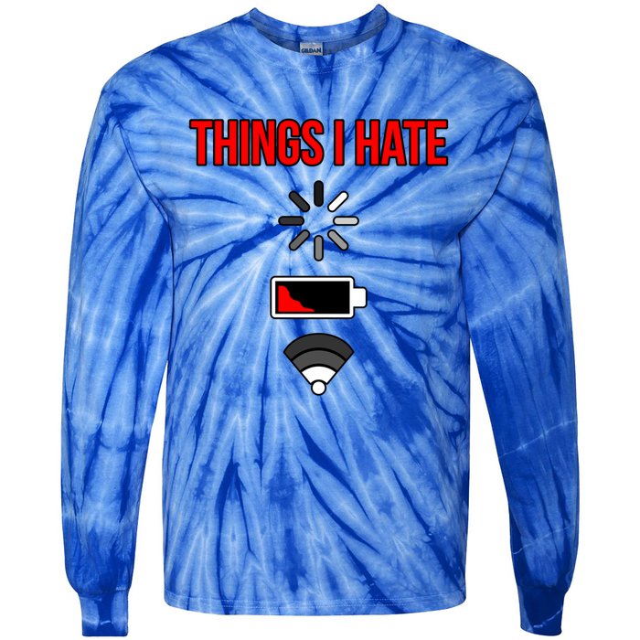 Things I Hate Computer It Tech Software Programmer Graphic Gift Tie-Dye Long Sleeve Shirt