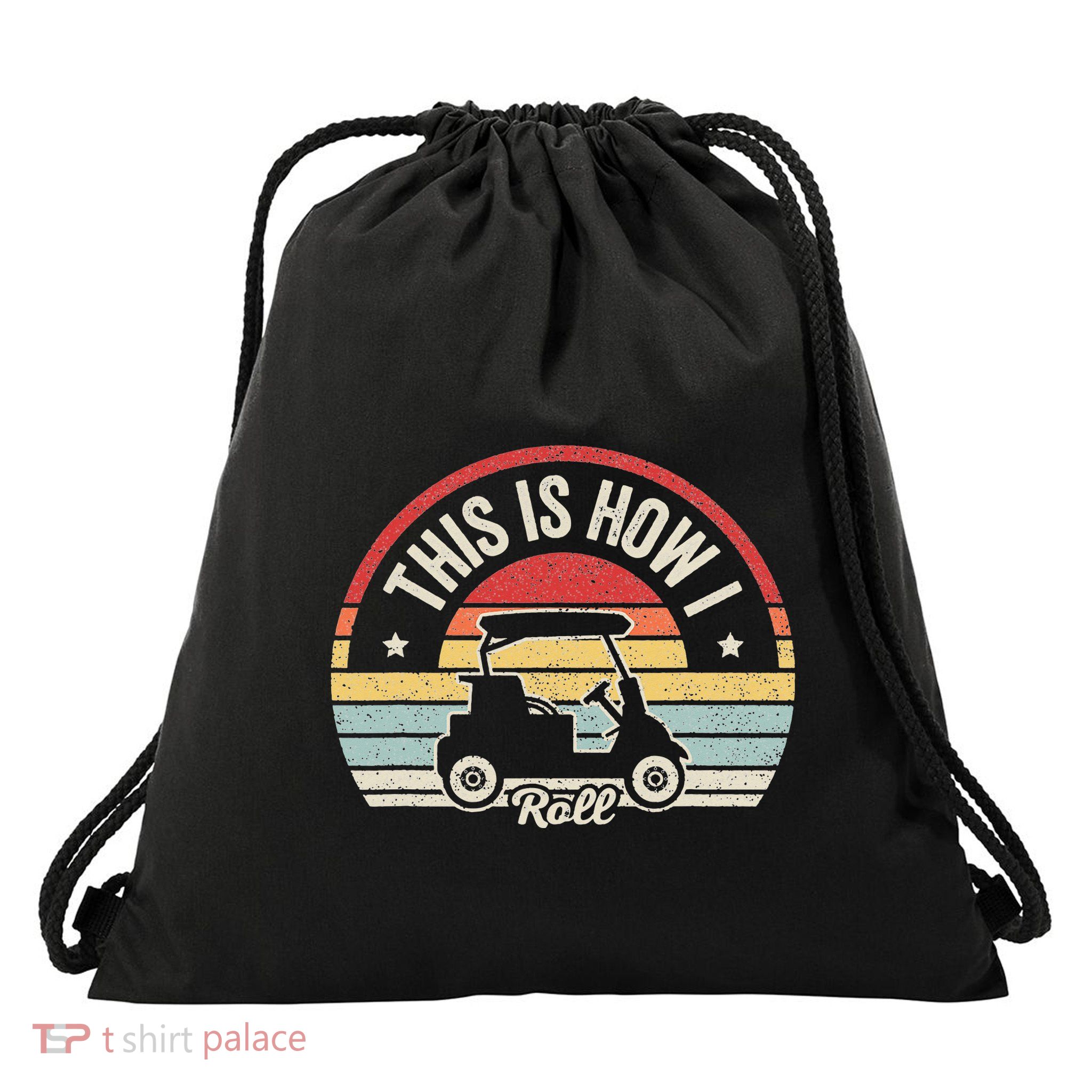 This Is How I Roll Golfer Vintage quotes Golf Drawstring Bag