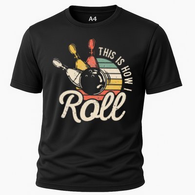 This Is How I Roll Retro Bowling Bowler Funny Gift Cap Sleeve Performance Shirt