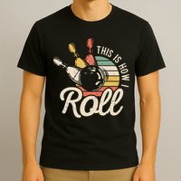 This Is How I Roll Retro Bowling Bowler Funny Gift Cap Sleeve T-Shirt