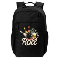 This Is How I Roll Retro Bowling Bowler Funny Gift Cap Sleeve Backpack